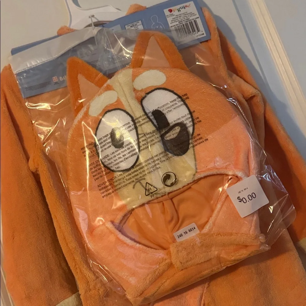 NEW Toddler Bluey Bingo Healer Classic Costume Jumpsuit‎ Brown 3T-4T